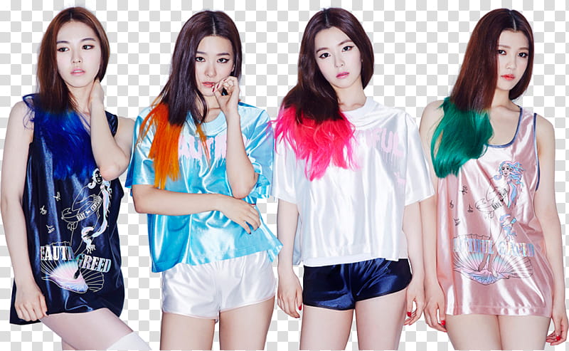 Red Velvet Render, four women wearing assorted-color garments transparent background PNG clipart