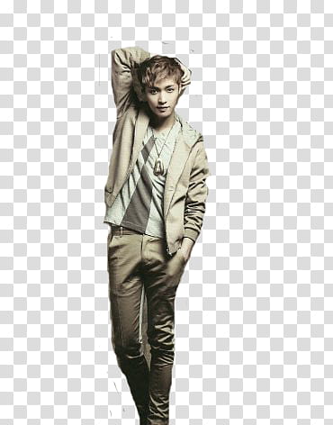 EXO Men Style Ver, man wearing jacket and pants transparent background PNG clipart