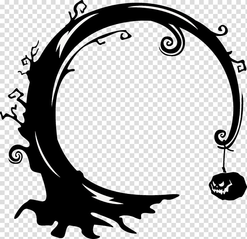 halloween tree tree, Line Art, Circle, Blackandwhite, Crescent transparent background PNG clipart