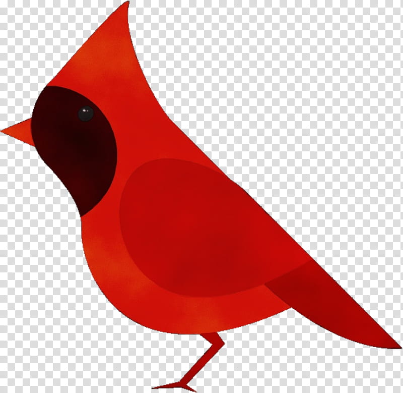 bird red beak cardinal songbird, Watercolor, Paint, Wet Ink, Perching Bird transparent background PNG clipart