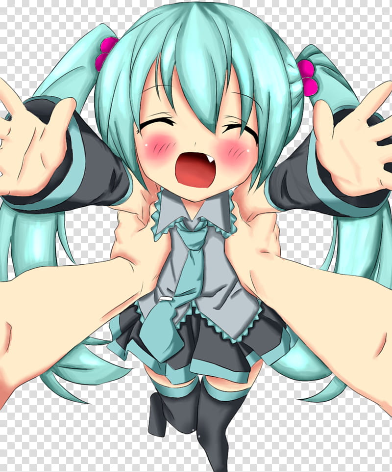 Hatsune Miku, green-haired female anime character art transparent background PNG clipart