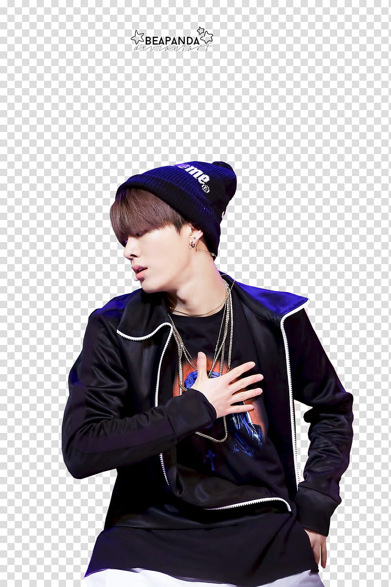 Yuta NCT, man wearing black jacket holding his chest transparent background PNG clipart