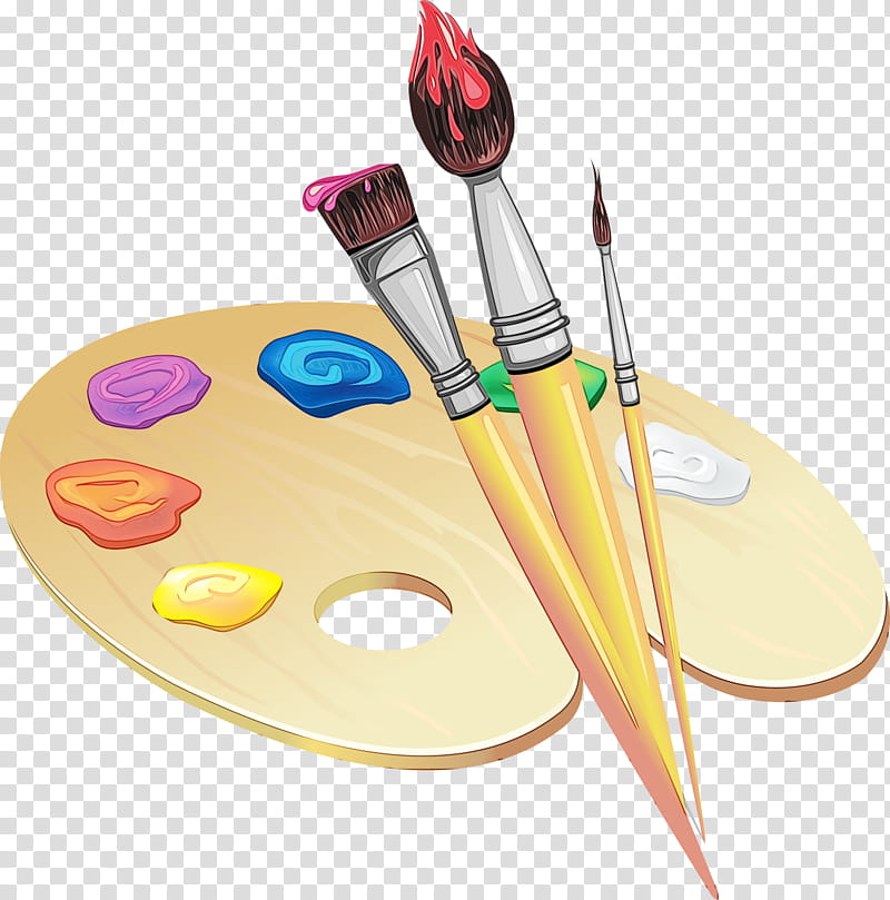 Paint brush and pencil ilustration, Palette Paintbrush Artist, palette  transparent background PNG clipart