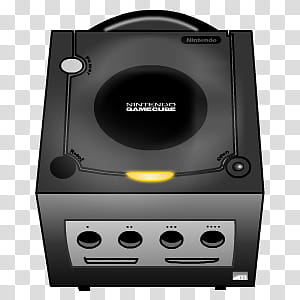 Ultimate Console Sykons, Gamecube (black) icon transparent background PNG clipart