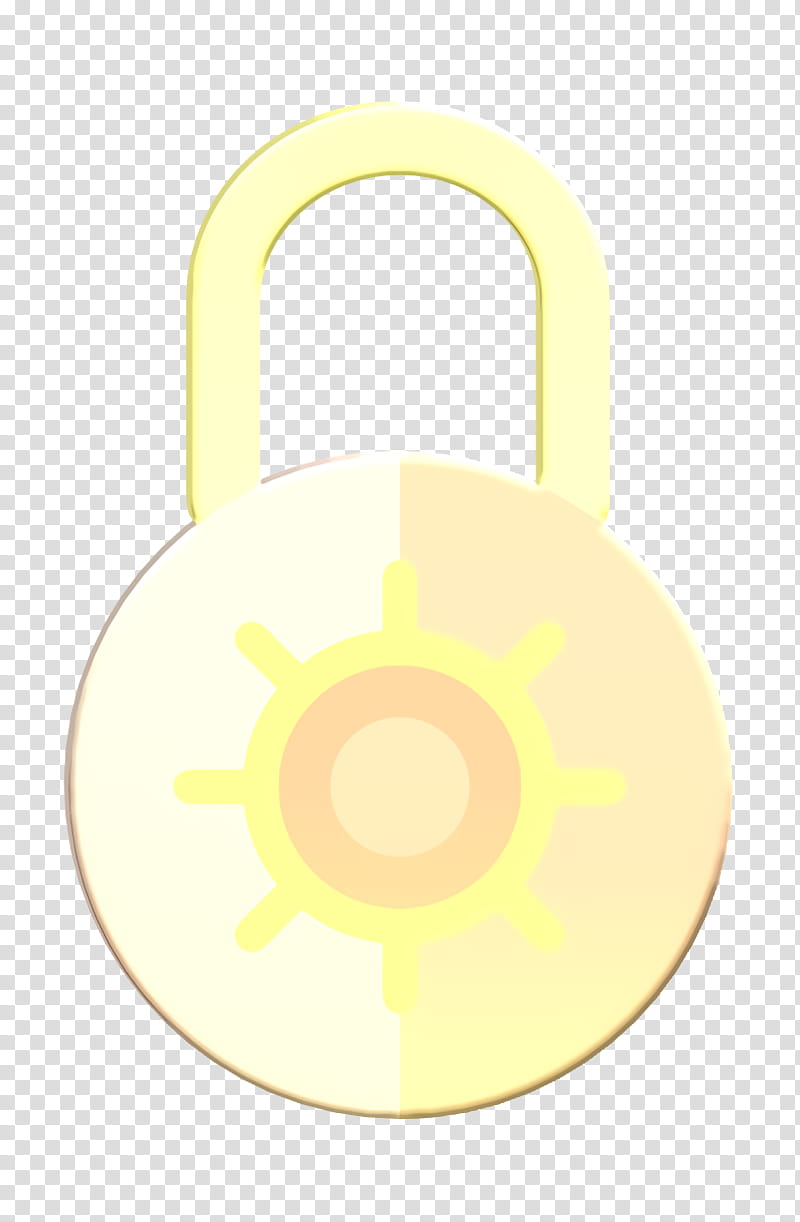 Lock icon Locked icon Essential icon, Yellow, Padlock, Circle transparent background PNG clipart