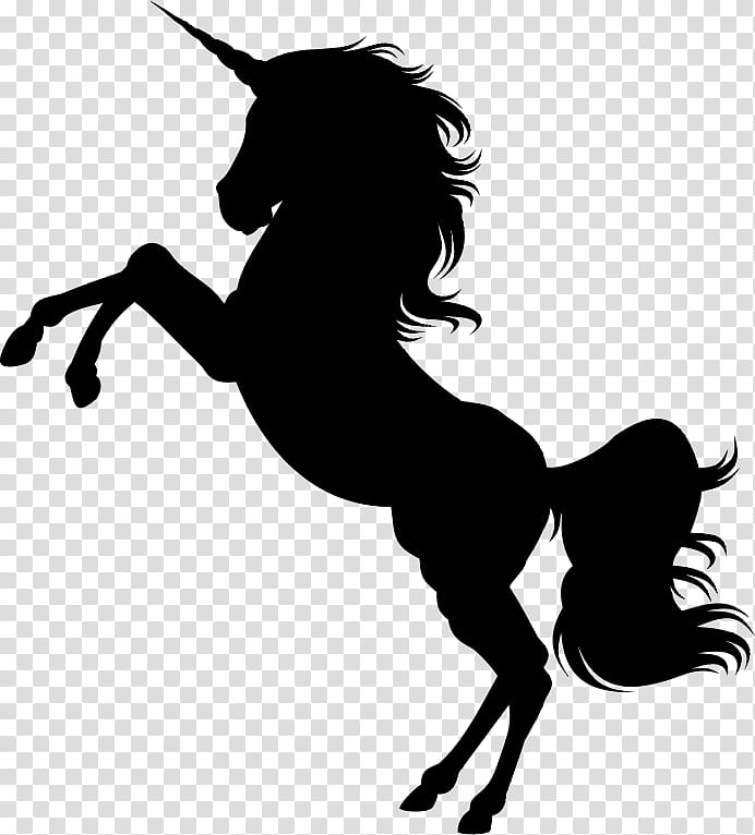 Unicorn Drawing, Horse, Rearing, Silhouette, Wild Horse, Collection, Mane, Stallion transparent background PNG clipart