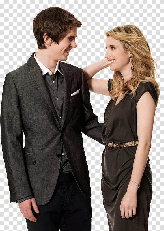 FREDDIE HIGHMORE AND EMMA ROBERTS,  transparent background PNG clipart