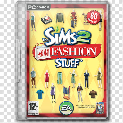 Game Icons , The-Sims--H&M-Fashion-Stuff, The Sims  H&M Fashion Stuff PC CD-Rom case transparent background PNG clipart