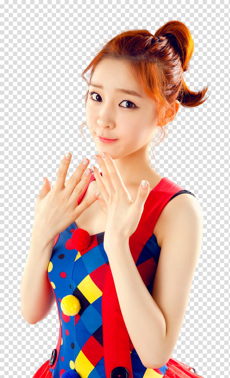 Areum T ara render, girl holding her hands up transparent background PNG clipart