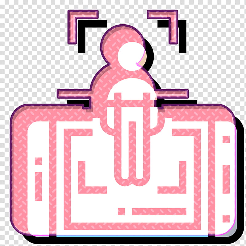 Virtual Reality icon Body scan icon, Pink, Line transparent background PNG clipart