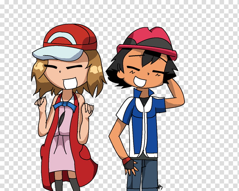 Ash and Serena, Hat Swap!! transparent background PNG clipart