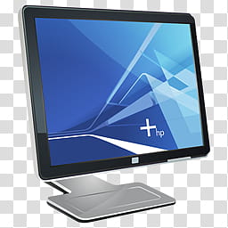 HP Monitor Dock Icon, HP-Monitor-Dock-, silver and black flat screen monitor art transparent background PNG clipart