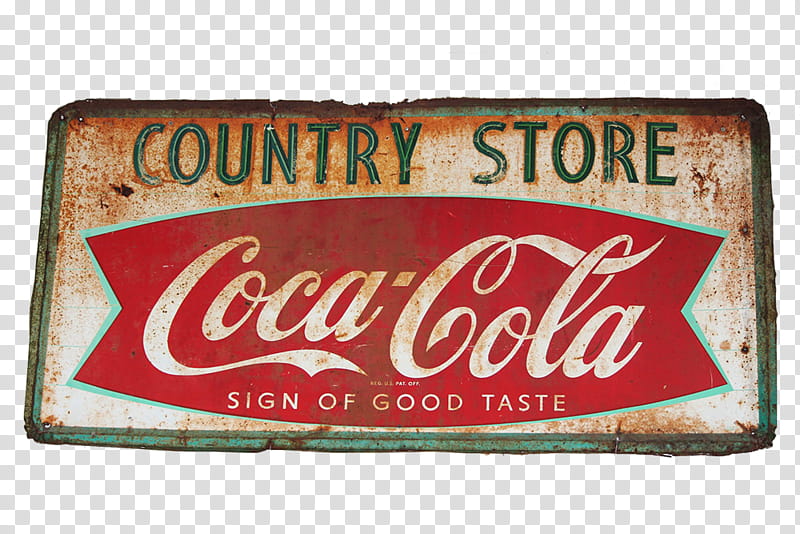Vintage Signs, Country Store Coca-Cola signage transparent background PNG clipart