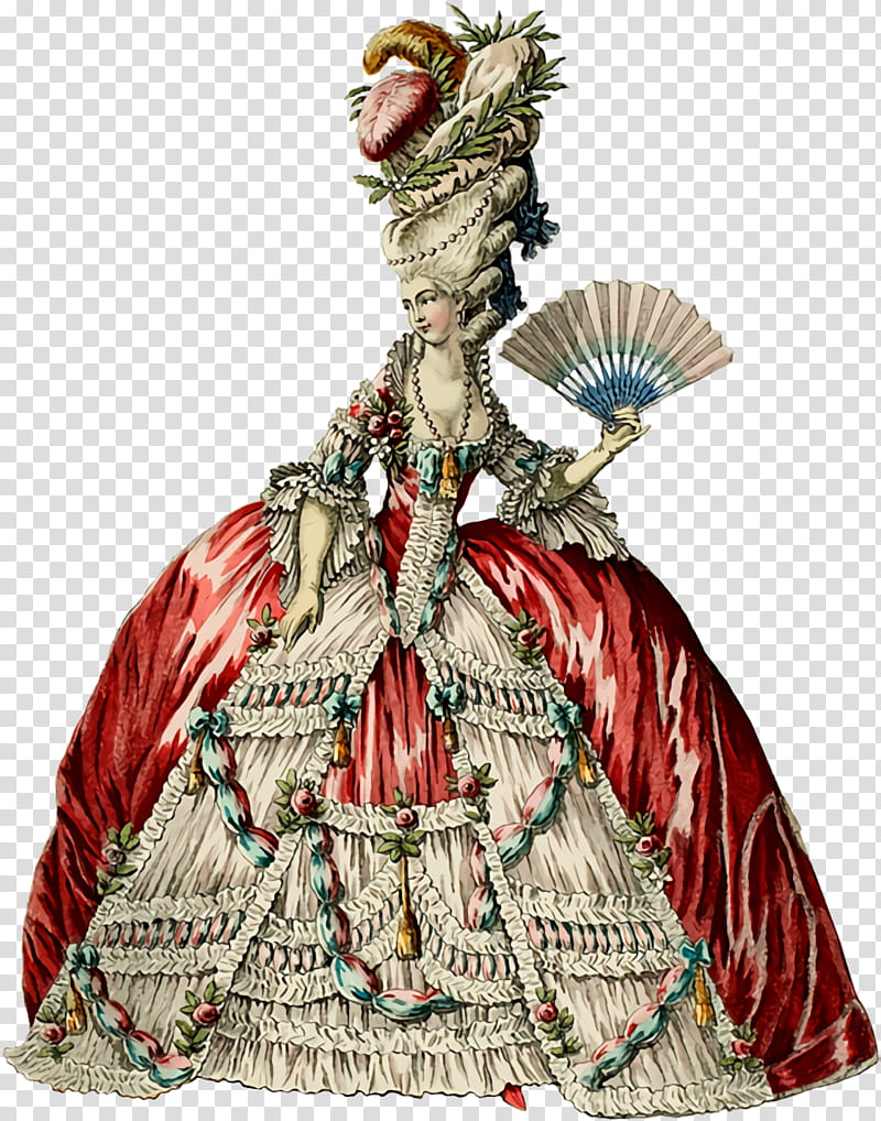 victorian fashion costume design fashion outerwear figurine, Dress, Hoopskirt, Fontange transparent background PNG clipart