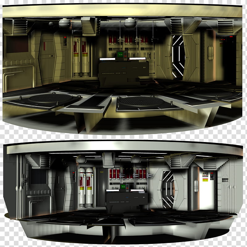 Sci Fi Pods, two laboratory control interiors transparent background PNG clipart