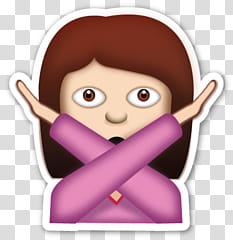 de Emojis s, emoji of woman crossing her hands transparent background PNG clipart