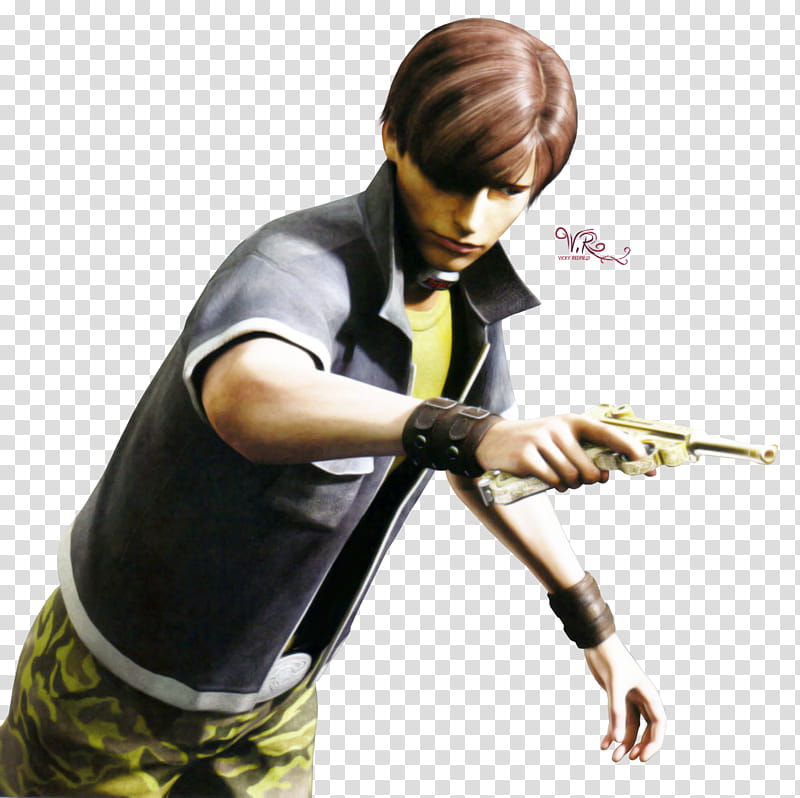 Steve Burnside render, male CGI character holding handgun transparent background PNG clipart