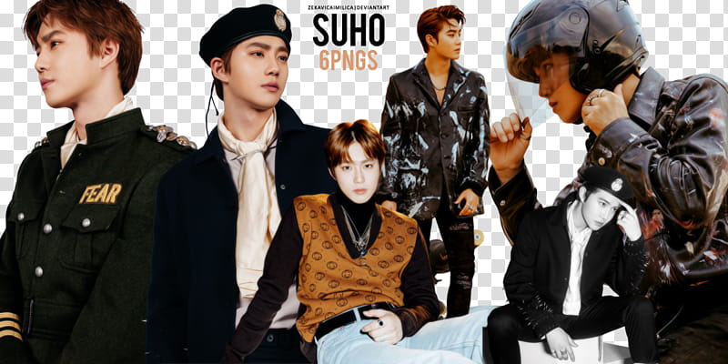EXO Suho Don t Mess Up My Tempo, six men standing and sitting transparent background PNG clipart