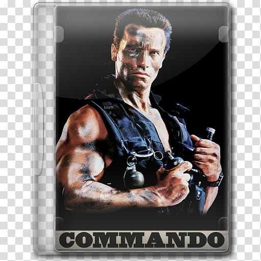 the BIG Movie Icon Collection C, Commando, Commando DVD case transparent background PNG clipart