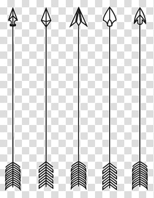 Doodles and Drawing , five black arrows transparent background PNG clipart