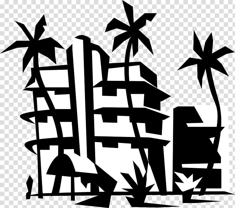 Silhouette Tree, Resort, Hotel, Seaside Resort, Beach Hotel, Accommodation, Comfort Inn, Gratis transparent background PNG clipart