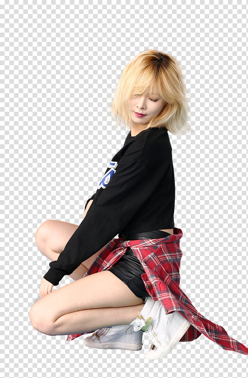 HyunA Minute, woman wearing black sweater transparent background PNG clipart