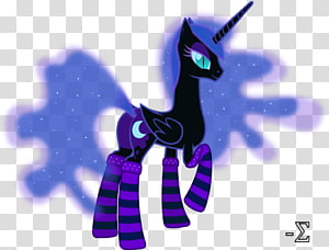 Nightmare Moon in Socks, unicorn animated illustration transparent background PNG clipart thumbnail