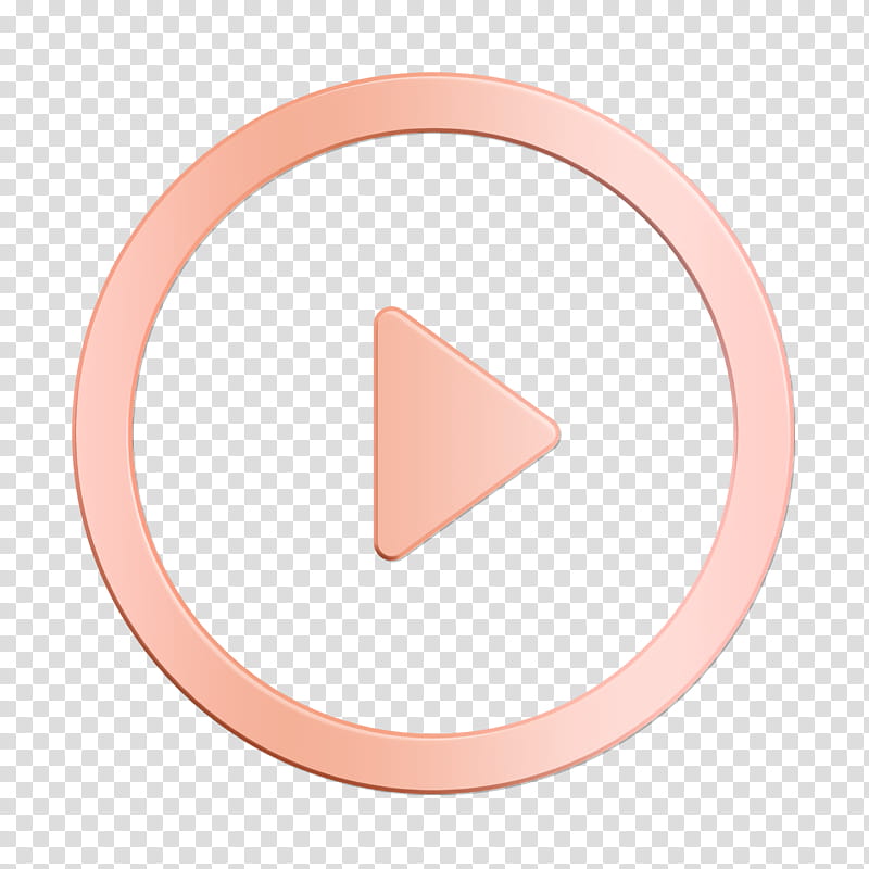 Play button icon Video icon music icon, Pink, Peach, Nose, Circle, Beige transparent background PNG clipart