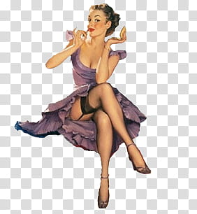 Pin up girls III, woman putting lipstick transparent background PNG clipart