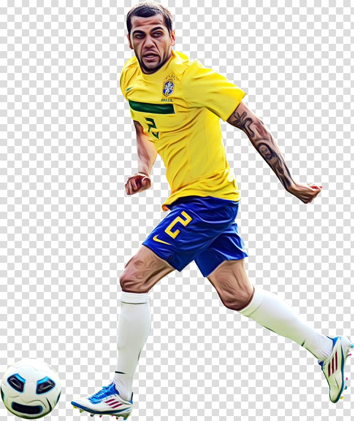 Soccer, Watercolor, Paint, Wet Ink, Dani Alves, 2014 Fifa World Cup, Brazil National Football Team, 2018 World Cup transparent background PNG clipart