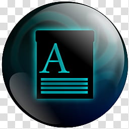 Black Pearl Dock Icons Set, BP Wordpad Aqua transparent background PNG clipart
