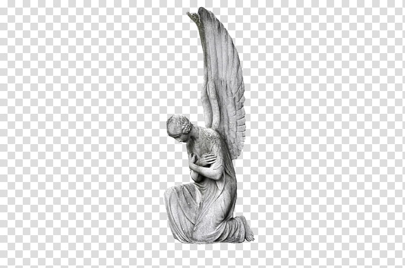 , gray concrete angel scultpure transparent background PNG clipart