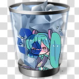 Hatsune Miku Full Recycle Bin, clear trash can transparent background PNG clipart