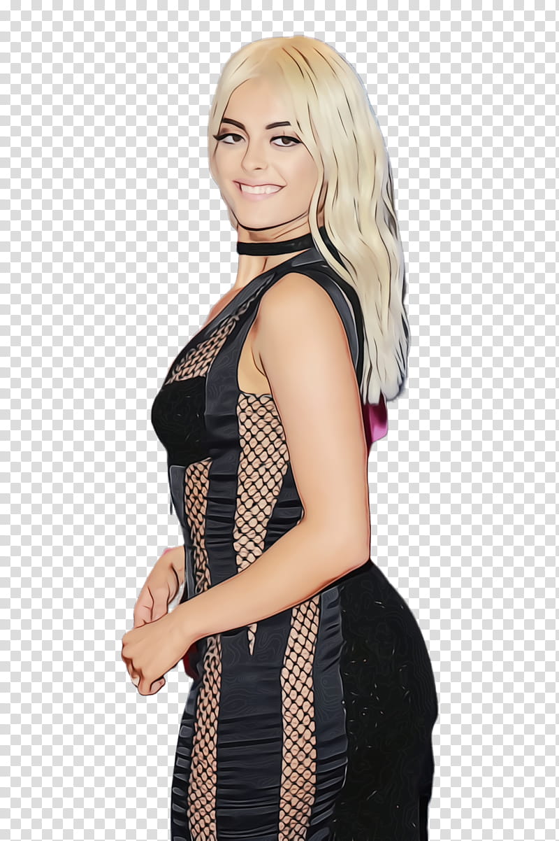 Bebe Rexha Cocktail dress Fashion Music, Watercolor, Paint, Wet Ink, Brauch, Fashion Model, Blond, Mtv Brasil transparent background PNG clipart