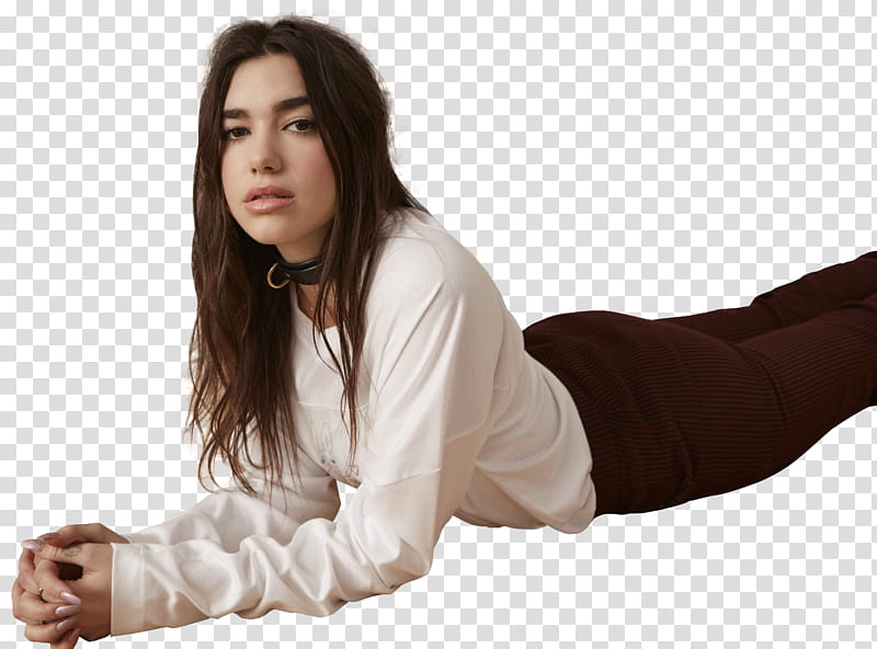 Dua Lipa, Dua Lipa lying in prone position transparent background PNG clipart