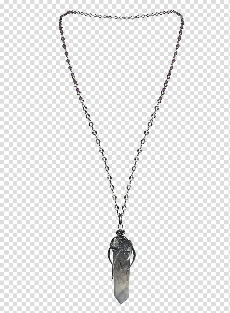 Scrying Necklace , white and gray crystal quarts pendant silver-colored chain necklace transparent background PNG clipart