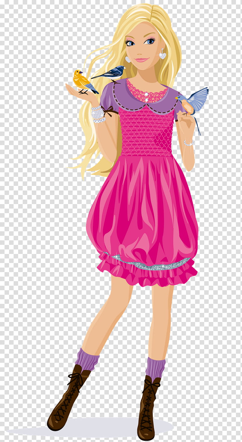 Barbie and Friends, barbie wearing pink dress transparent background PNG clipart