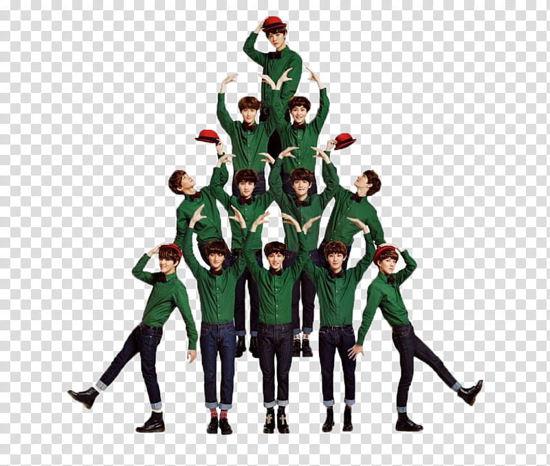 EXO Miracle of December Ver, men's green dress shirt transparent background PNG clipart