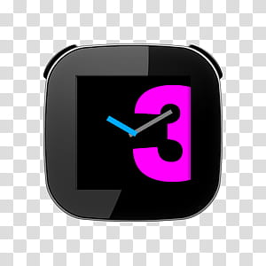 square black and pink clock icon transparent background PNG clipart