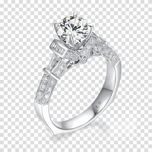 Wedding Ring Silver, Sylvie Collection, Engagement Ring, Diamond, Jewellery, Prong Setting, Solitaire, Diamond Cut transparent background PNG clipart