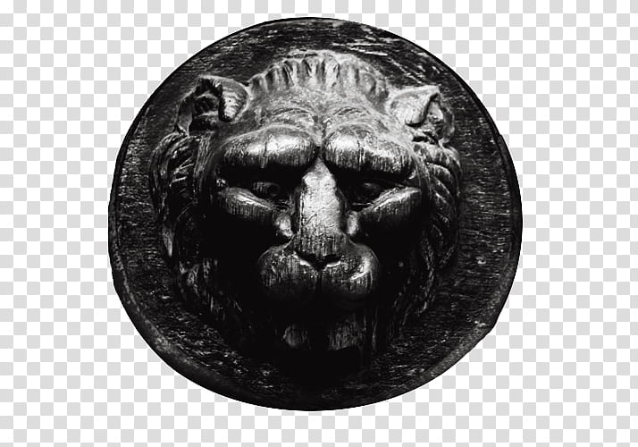 , gray coin with lion head emboss transparent background PNG clipart