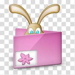 Mega, brown rabbit hiding in folder transparent background PNG clipart