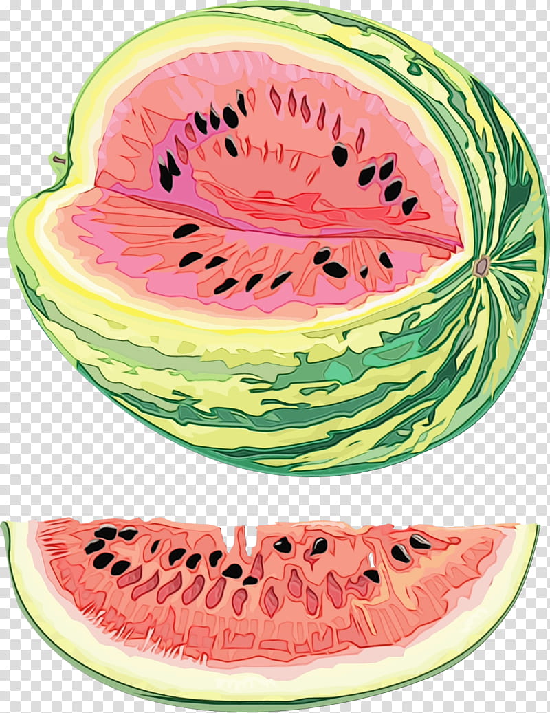 Watermelon, Watercolor, Paint, Wet Ink, Food, Superfood, Diet Food, Tableware transparent background PNG clipart