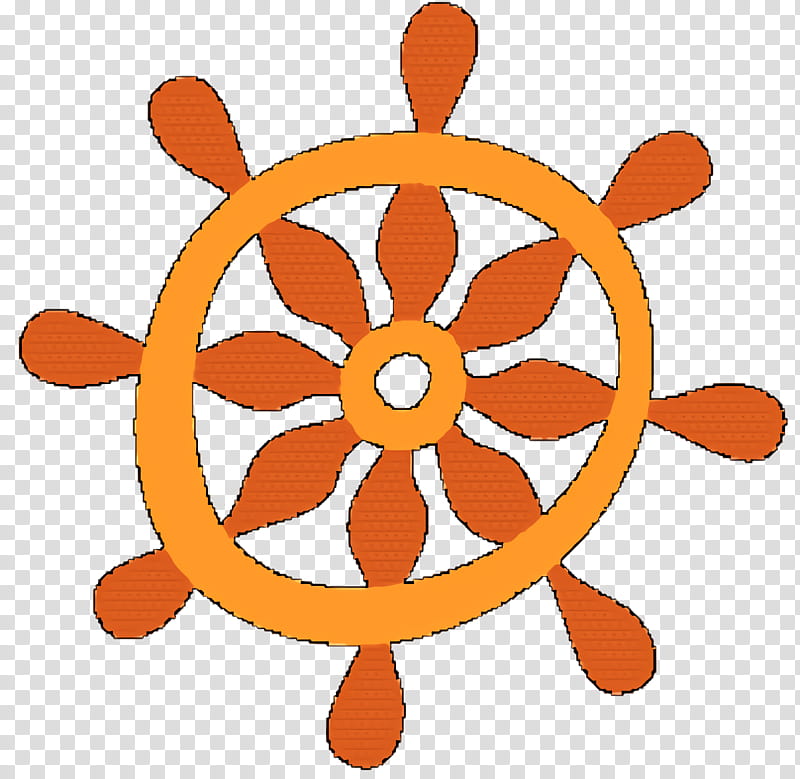 Ship Steering Wheel, Ships Wheel, Car, Boat, Helmsman, Rudder, Symbol, Orange transparent background PNG clipart