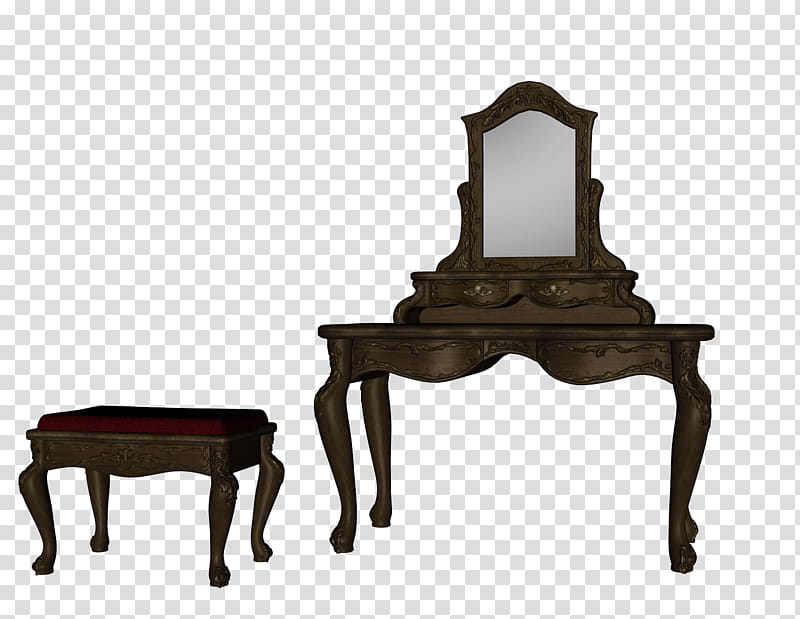 Seated Black Vanity Dresser Transparent Background Png Clipart