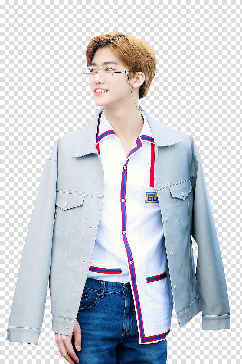 JAEMIN NCT DREAM, women's white and red zip-up jacket transparent background PNG clipart