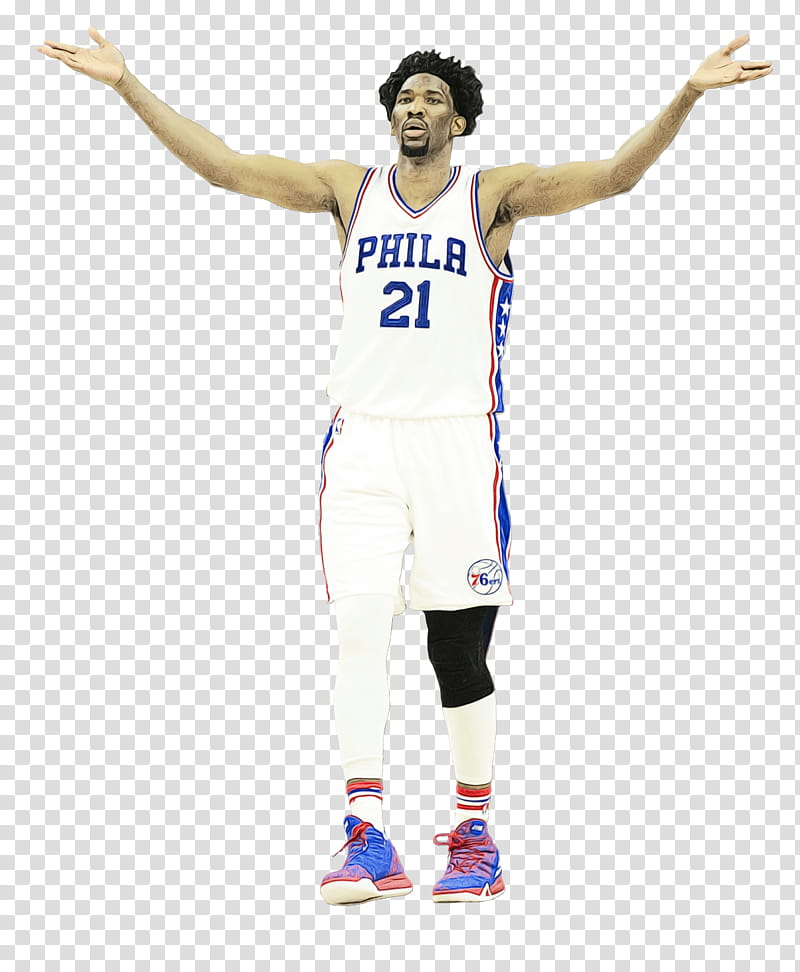 Joel Embiid, Watercolor, Paint, Wet Ink, Basketball, Nba, Philadelphia 76ers, Sports transparent background PNG clipart