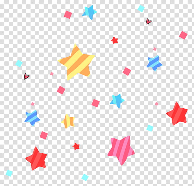 , pink, blue, and yellow confetti star decor transparent background PNG clipart