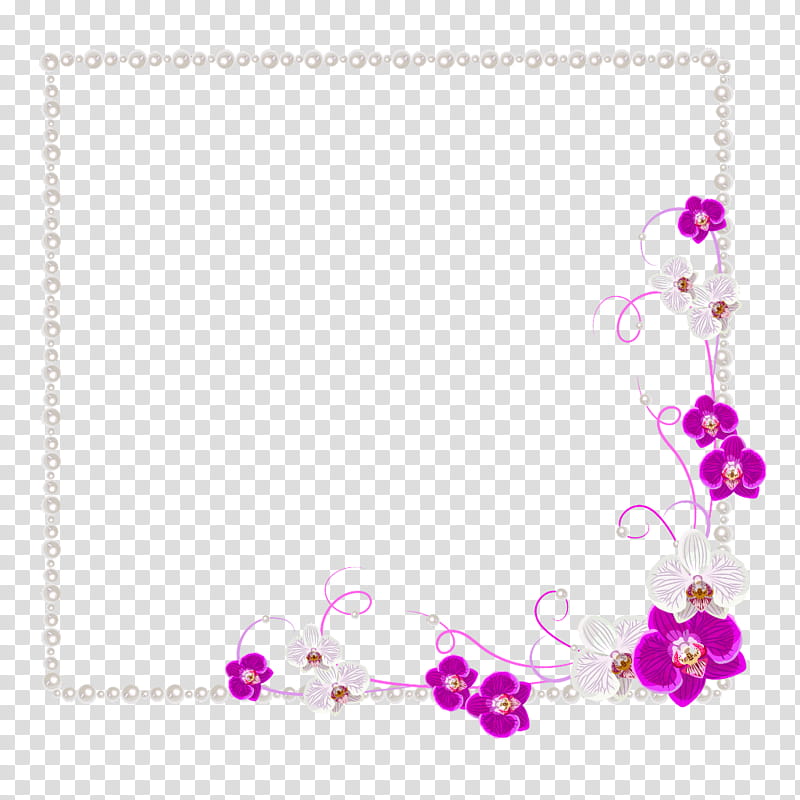 Pink Flower Frame, Frames, Violet, Jewellery, Purple, Pearl transparent background PNG clipart