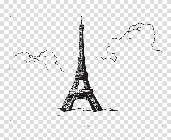 Eiffel Tower Drawing, Wall Decal, Sticker, Mural, Living Room, Textile, Nursery, Vinyl Group transparent background PNG clipart